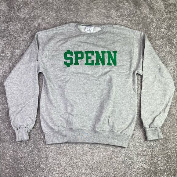Barstool Sports X Champion $PENN Sweatshirt Men's Medium Gray Crew Neck Lined - Picture 1 of 10